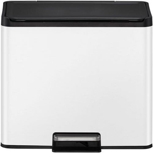 Poubelle à Pédale Essential Recycler Step Bin 15+15 L Blanc