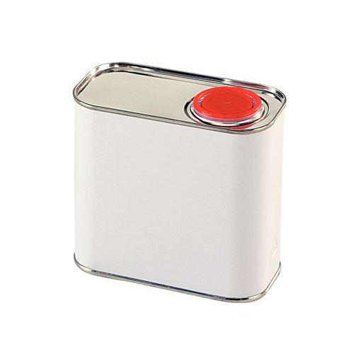 Bidon rectangulaire en fer blanc extérieur 500 ml - Bec verseur, recyclable, 3 ans garantie