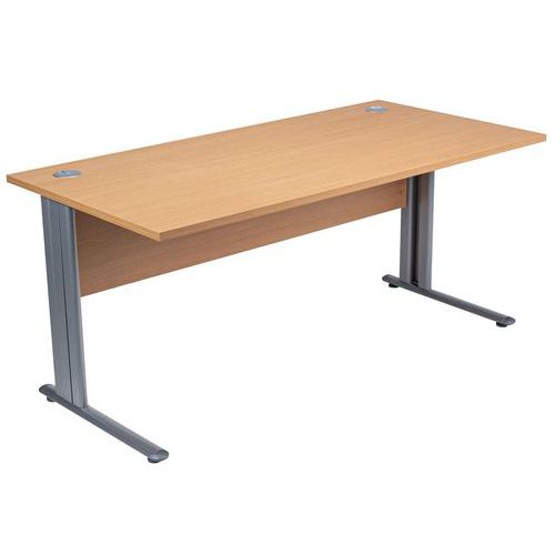 Table Droite L180x80 Hetre Alu