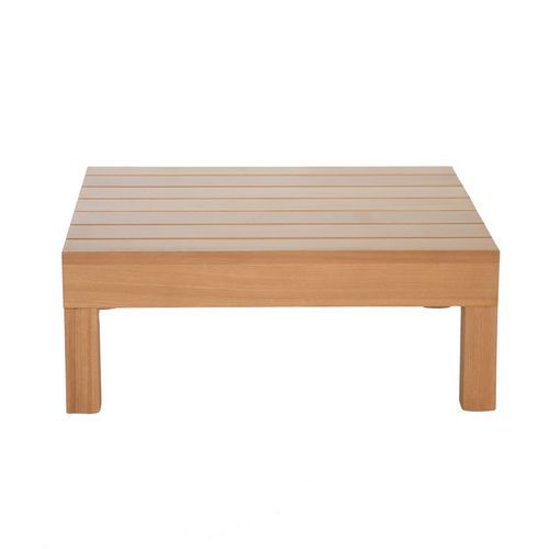 Banc Aris 40 cm - Assise et Piètement Iroko - Bois Exotique - Usage Collectivité - Intérieur/Extérieur