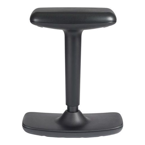 GGI - Tabouret Kallo Culbuto - Assise Polypro Noir Réglable - Pied Acier Noir - 54-78cm Hauteur
