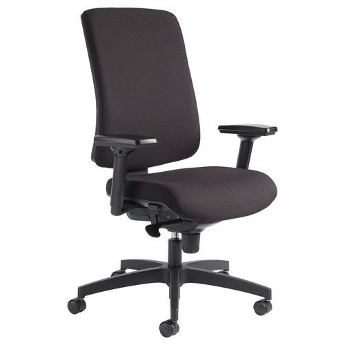 GGI - Fauteuil de bureau Oria Noir Ergonomique - Pied Noir Roulettes - Réglage Hauteur Assise - Confort Optimal
