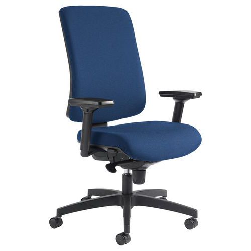Fauteuil Oria Pied Noir Accoudoirs Dos Assise Bleu
