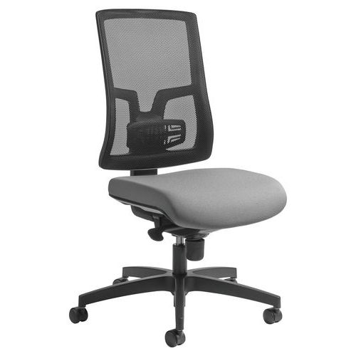 GGI - Chaise de bureau Oria - Assise Gris, Dossier Résille Noir - Ergonomique avec Renfort Lombaire - Réglable en Hauteur