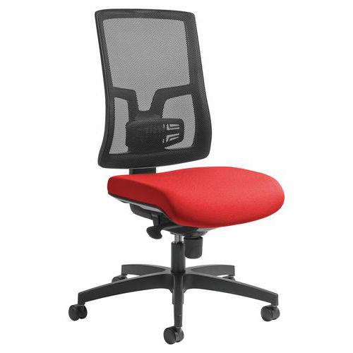 Chaise Oria Pied Noir Dos Résille Assise Rouge