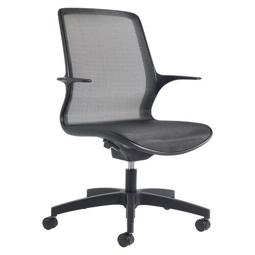 GGI - Fauteuil de bureau ergonomique Net - Noir - Télétravail - Résille et Roulettes