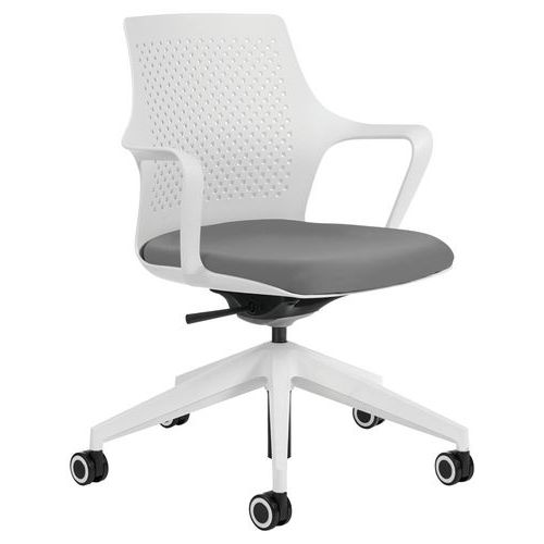 Fauteuil De Bureau Flash Dossier Blanc Assise Tissu Gris