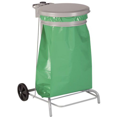 Poubelle porte-sac à pince inox - 100 litres