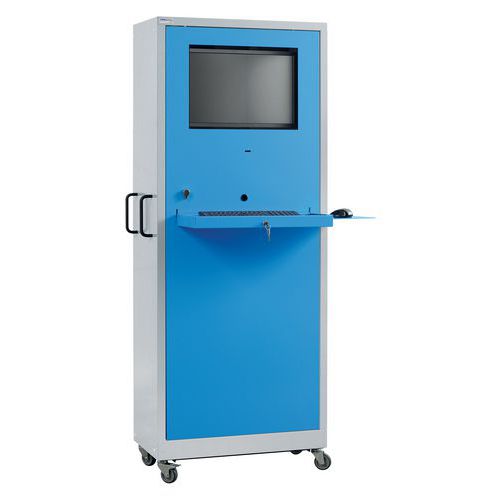 Armoire Informatique Mobile 7035 Gris/5012 Bleu