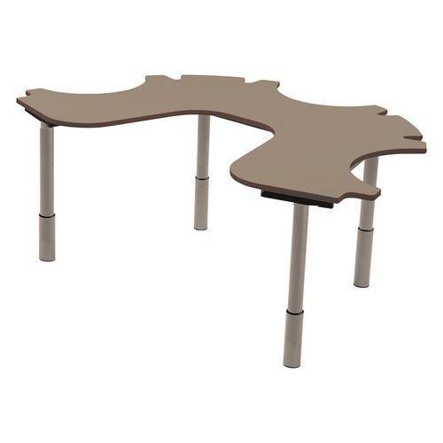 Table Ergo Technic 3+1 Réglable Compact Pierre Lune/gris