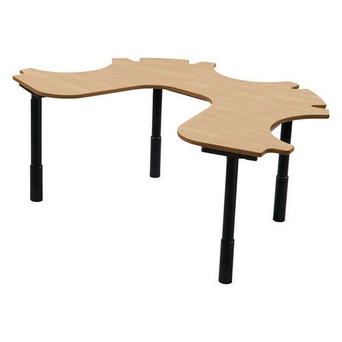 Table Ergo Technic 3+1 Réglable Compact - Érable/noir