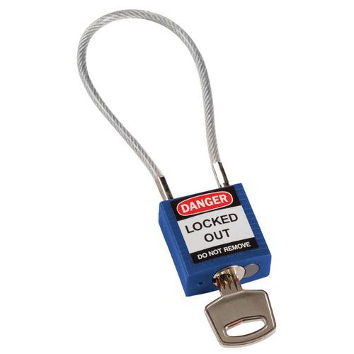 Cadenas De Sécurité Réglable Avec Câble Vinyle - Acier Inoxydable 304, Longueur 18 Pouces - Pour Consignation LOTO - 11