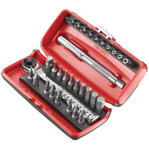 Coffret embouts de vissage et cliquet - 31 pièces