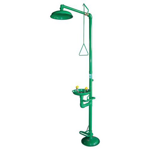 Trionyx - Combiné Douche Lave Yeux Pédale - Vasque ABS - Norme EN 15154-1/2 - Urgence Sécurité