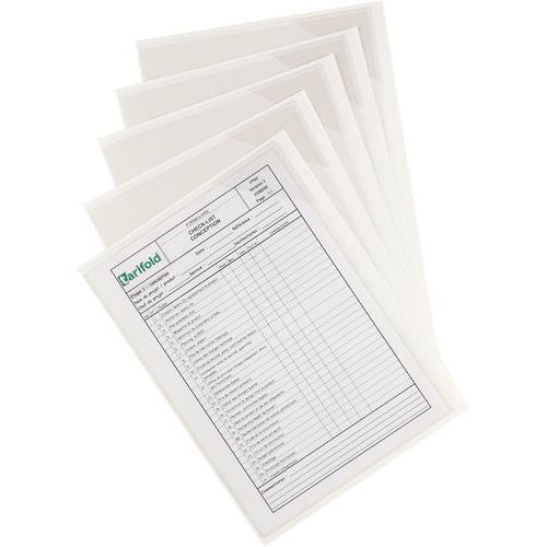 5 Pochettes Kang A4 - Adhésif Permanent - Fermeture Coin