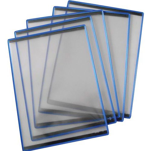 5 Poches Magnétiques - A3 - Bleues - Ouverture Petit Côté