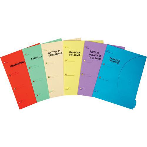 6 Chemises A4 Pack Scolaire - 6 Thèmes - Assorti