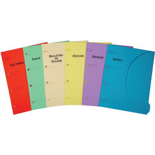 6 Chemises A4 Pack Maison - 6 Thèmes - Assorti