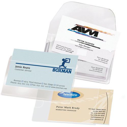 Porte-cartes Adhésifs Ouverture Grand Côté 95x60mm X10