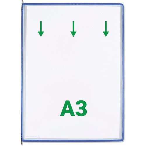 10 Poches à Pivots A3 - Bleu