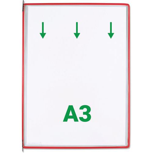10 Poches à Pivots A3 - Rouge