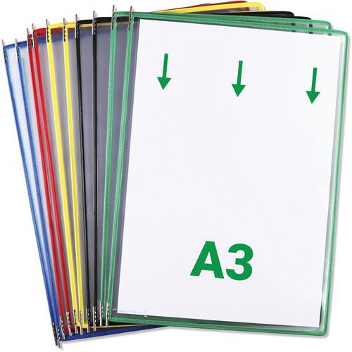10 Poches à Pivots A3 - Assorti