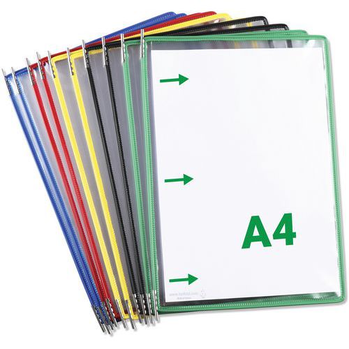 10 Poches à Pivots A4 Ouverture Grand Côté - Assorti