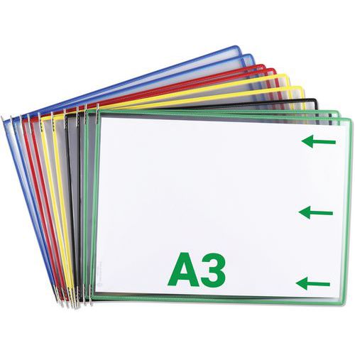 10 Poches à Pivots A3 - Paysage - Assorti