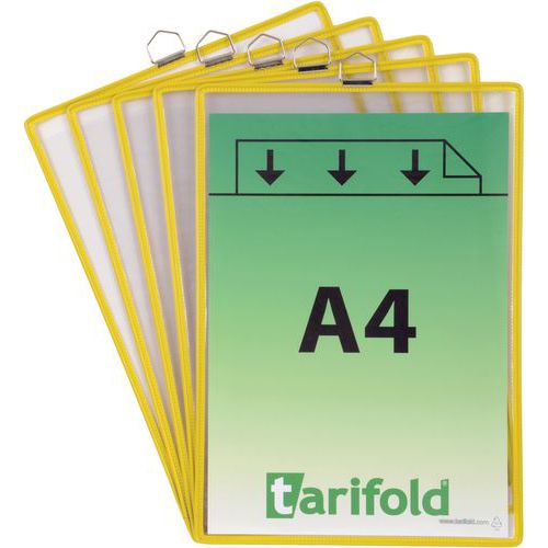 5 Poches à Anse A4 - Portrait - Jaune