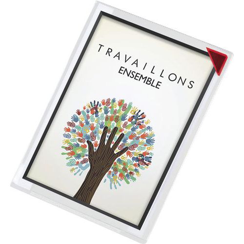 5 Pochettes Kang A5 - Adhésif Repositionnable - Coins Rouges