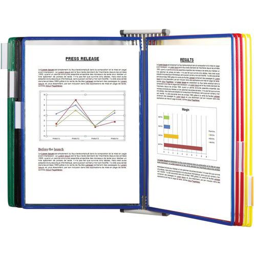Kit Mural Métal 10 Poches A4 - Emballage Imprimé - Assorti