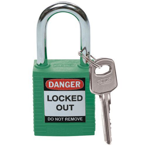 Brady - Cadenas de sécurité Anse Acier Vert - Nylon - Retenue de clé - 19.50 mm Largeur