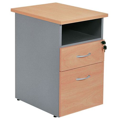 Caisson Haut. Bur. Prof.60 Hetre/aluminium