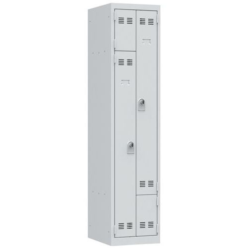 Vestiaire En L 1 Colonne 400mm Moraillon Gris