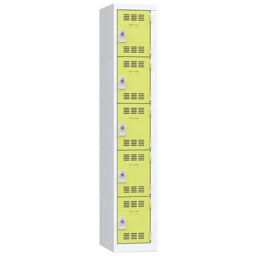 Vestiaire 1 Colonne 300mm 5 Cases Moraillon Anis