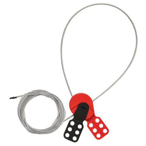 Brady - Système de consignation câble avec pince - 3 m - Sécurité et Fiabilité
