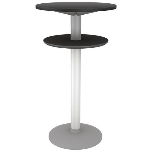 Table Haute Avec Double Plateau - Lola - Gris