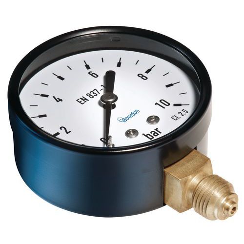 Bourdon - Manomètre ø 63mm 10 bars Radial - Raccord 1/4 pouces - Remplissage sec - Garantie 3 ans