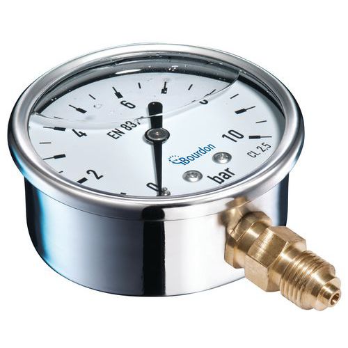 Bourdon - Manomètre Ø 63mm 40 bars - Raccord 1/4 pouces - Remplissage liquide - Garantie 3 ans