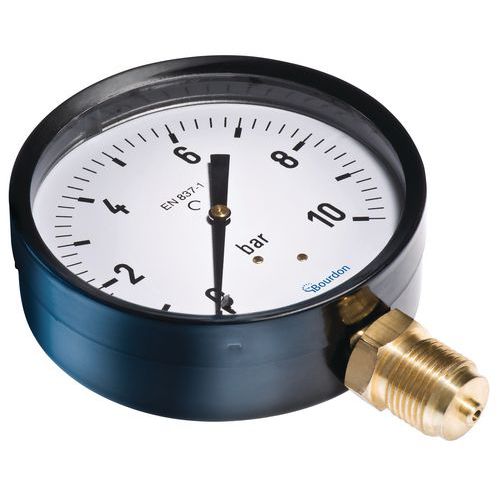 Bourdon - Manomètre Radial Ø100mm 4 bars - Raccord 1/2" - Remplissage Sec - Garantie 3 ans
