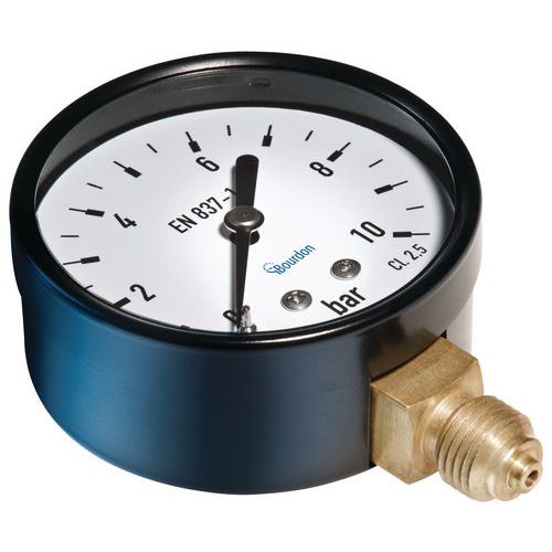 Bourdon - Manomètre Radial Ø 63mm 4 bars - Raccord 1/4" - Remplissage Sec - Garantie 3 ans