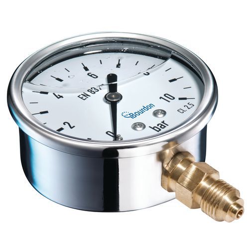 Bourdon - Manomètre Ø63mm 250 bars - Raccord 1/4" - Remplissage liquide - Garantie 3 ans