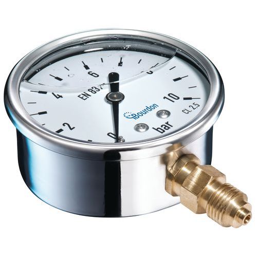 Bourdon - Manomètre Ø 63mm 4 bars - Raccord 1/4" - Remplissage liquide - Garantie 3 ans