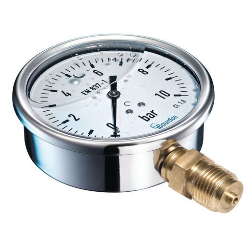 Bourdon - Manomètre Ø 100mm 10 bars Radial - Remplissage Liquide - Raccord 1/4" - Garantie 3 ans