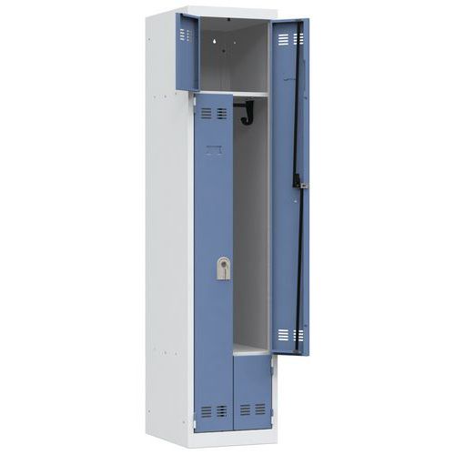 Vestiaire En L 1 Colonne 400mm Clés Bleu