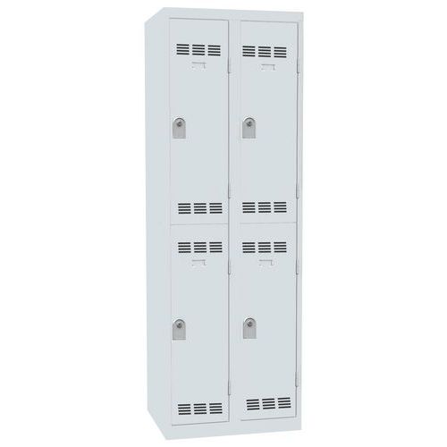 Vestiaire 2 Colonnes 300mm 2 Cases Clés Gris