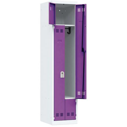 Vestiaire En L 1 Colonne 400mm Clés Prune