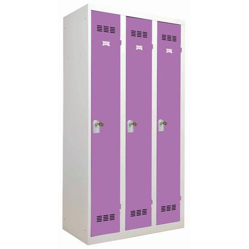 Vestiaire Industrie Propre 3 Colonnes 300mm Moraillon Prune