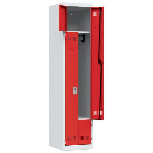 Vestiaire En L 1 Colonne 400mm Clés Rouge