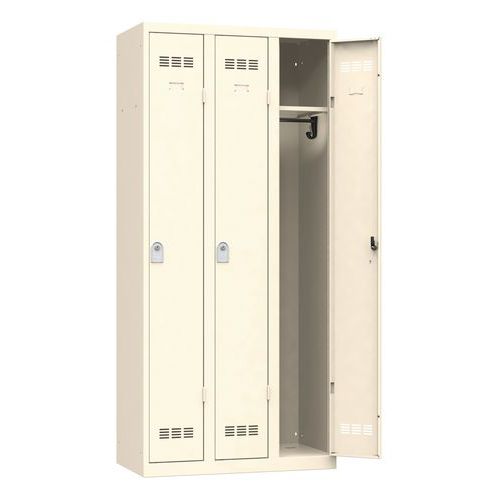 Vestiaire Bureau 3 Colonnes 300mm Clés Beige